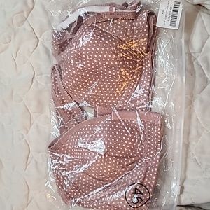 Elegant Polka Dot Padded Bra in Brown